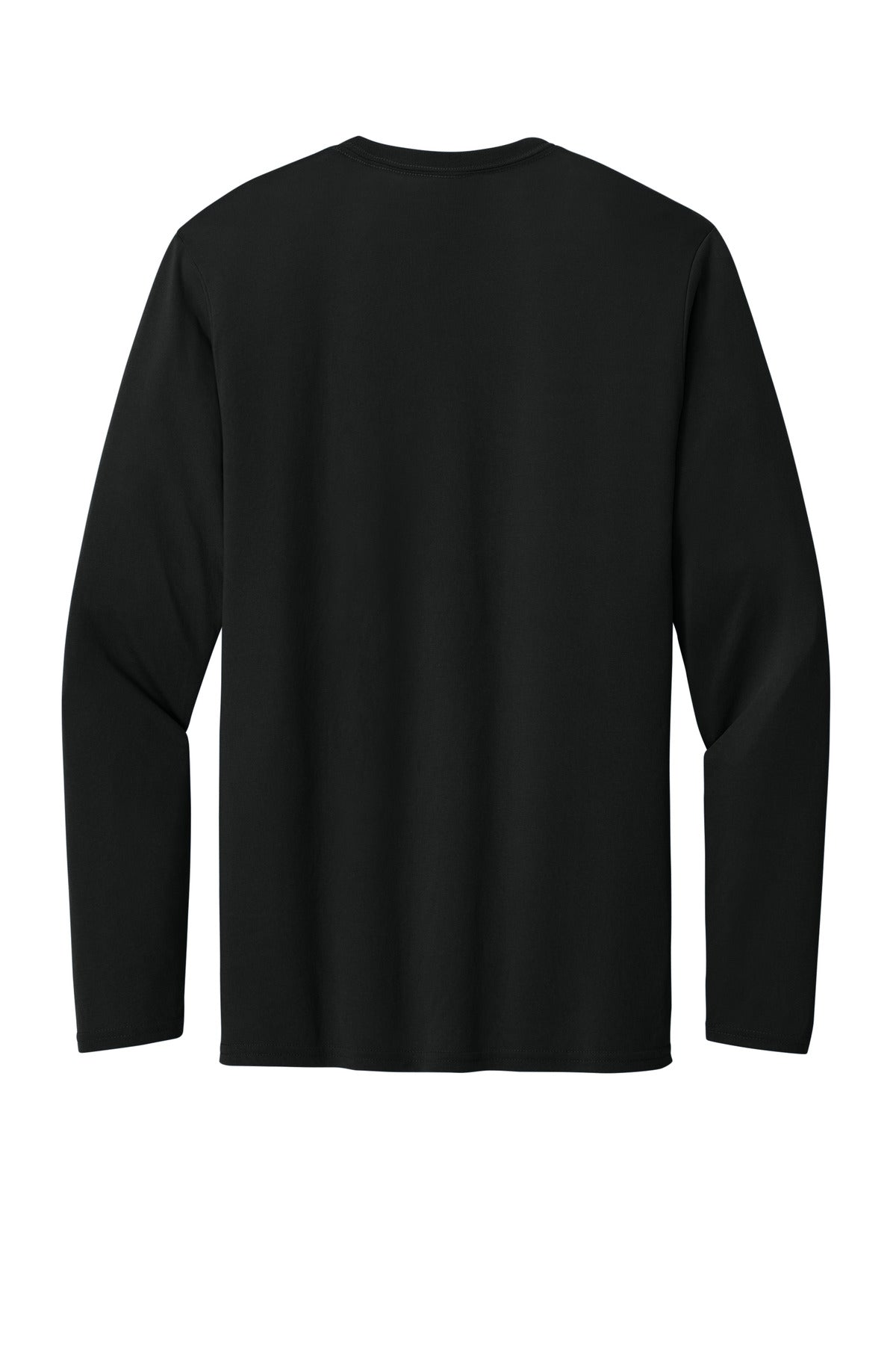 Rear View of Black Gildan Performance Long Sleeve T-Shirt. 42400 plain