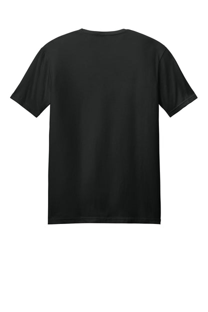 Rear View of Black Gildan Softstyle T-Shirt. 64000 plain