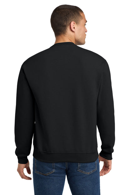 Rear View of Black Jerzees - NuBlend Crewneck Sweatshirt. 562M plain