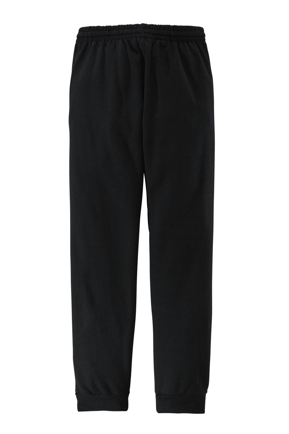Rear View of Black Jerzees NuBlend Fleece Jogger 975MP plain