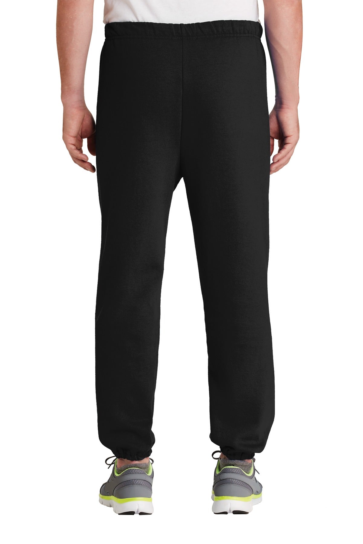 Rear View of Black Jerzees - NuBlend Sweatpant. 973M plain