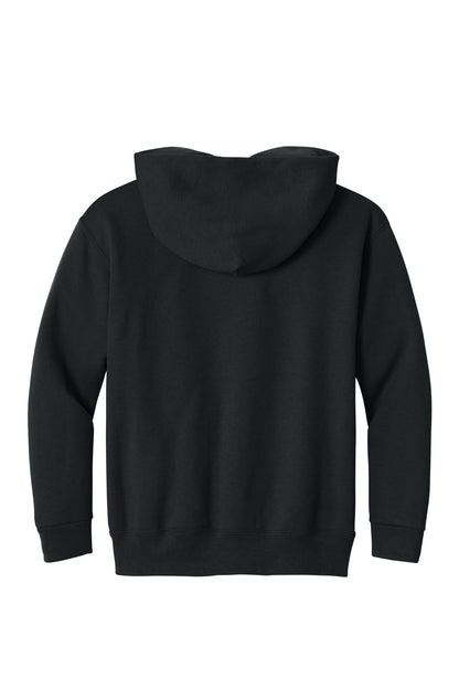 Rear View of Black Jerzees - Youth NuBlend Pullover Hooded Sweatshirt. 996Y plain