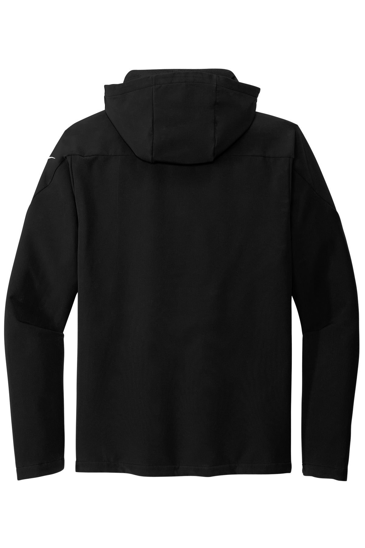 Rear View of Black Nike Hooded Soft Shell Jacket NKDR1543 plain