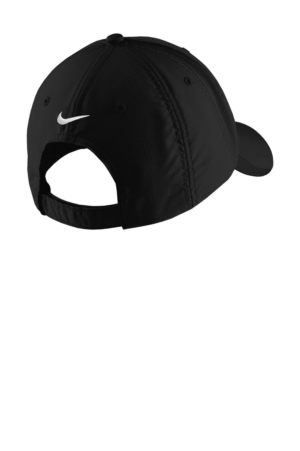 Rear View of Black Nike Sphere Performance Cap NKFD9709 plain