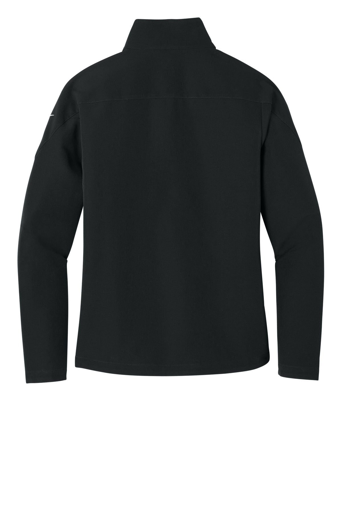 Rear View of Black Nike Women's Full-Zip Soft Shell Jacket NKHM7937 plain