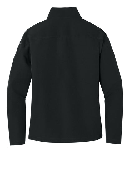 Rear View of Black Nike Women's Full-Zip Soft Shell Jacket NKHM7937 plain