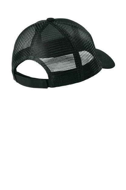 Rear View of Black Port Authority Adjustable Mesh Back Cap. C911