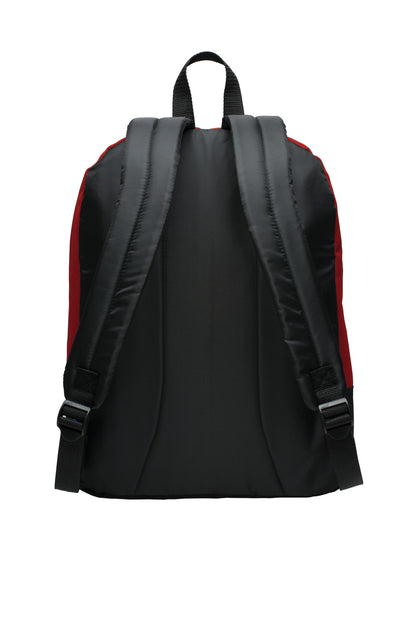 Rear View of Black Port Authority Basic Backpack. BG204 plain