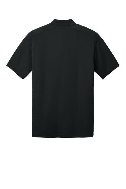 Rear View of Black Port Authority Diamond Jacquard Polo. K569 plain