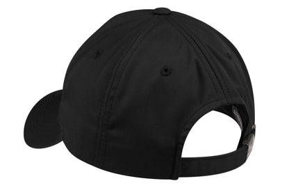 Rear View of Black Port Authority Fine Twill Cap. C800 plain