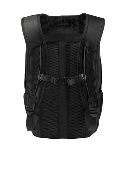 Rear View of Black Port Authority Form Backpack. BG212 plain