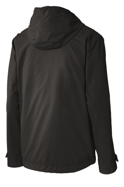 Rear View of Black Port Authority Northwest Slicker. J7710 plain