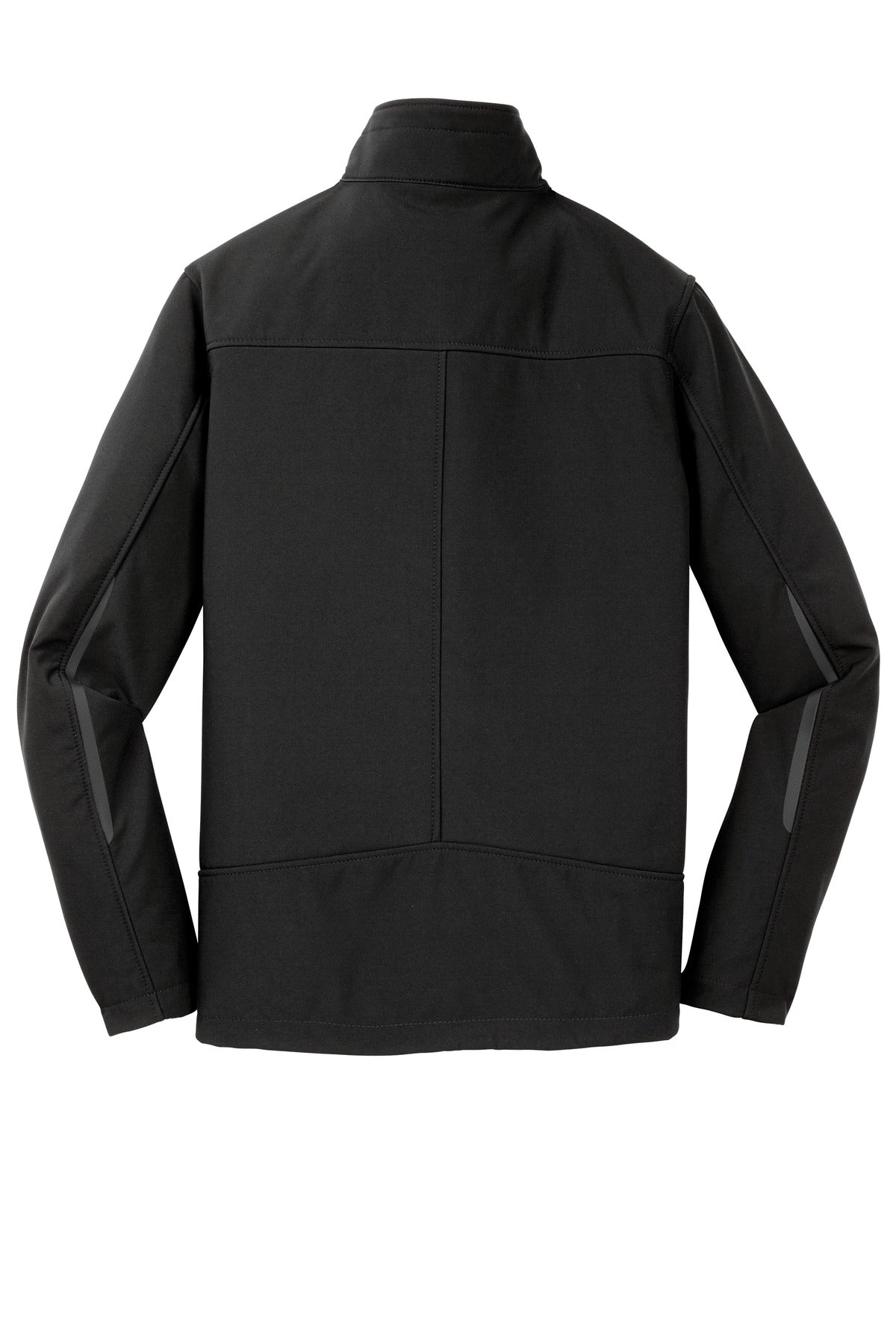 Rear View of Black Port Authority Welded Soft Shell Jacket. J324 plain