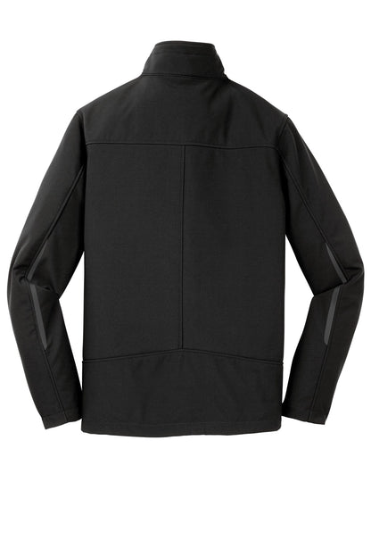 Rear View of Black Port Authority Welded Soft Shell Jacket. J324 plain