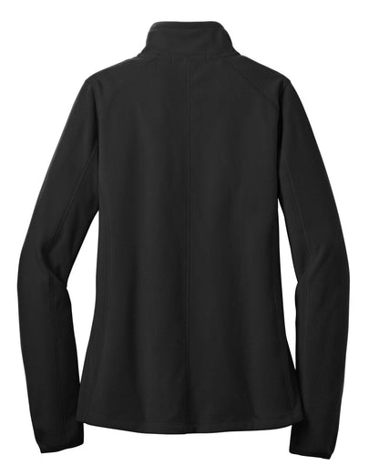 Rear View of Black Port Authority Women's Microfleece 1/2-Zip Pullover. L224 plain