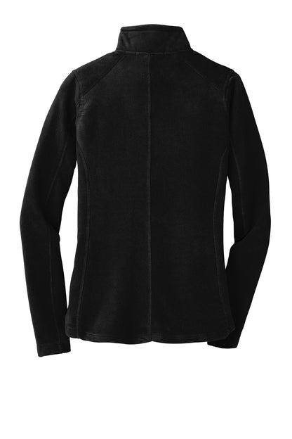 Rear View of Black Port Authority Women's Microfleece Jacket. L223 plain