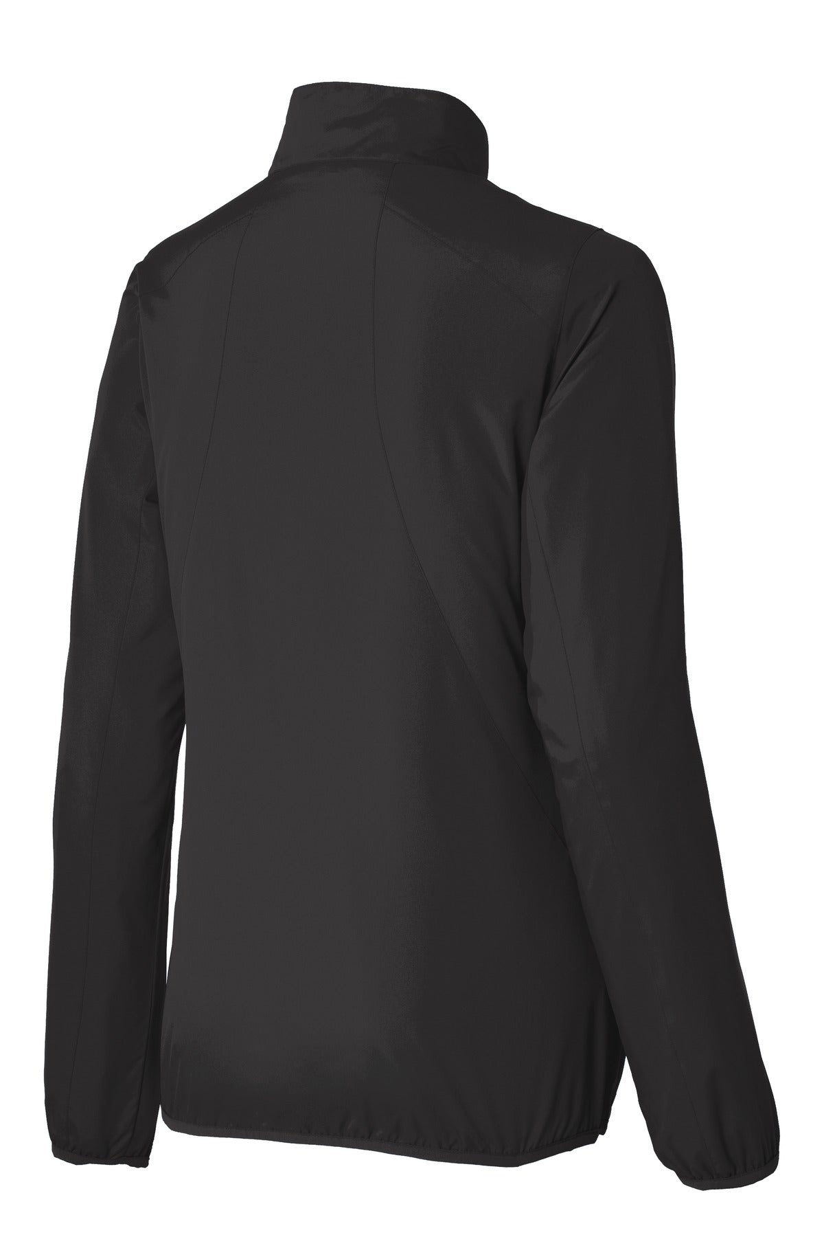 Rear View of Black Port Authority Women's Zephyr Full-Zip Jacket. L344 plain