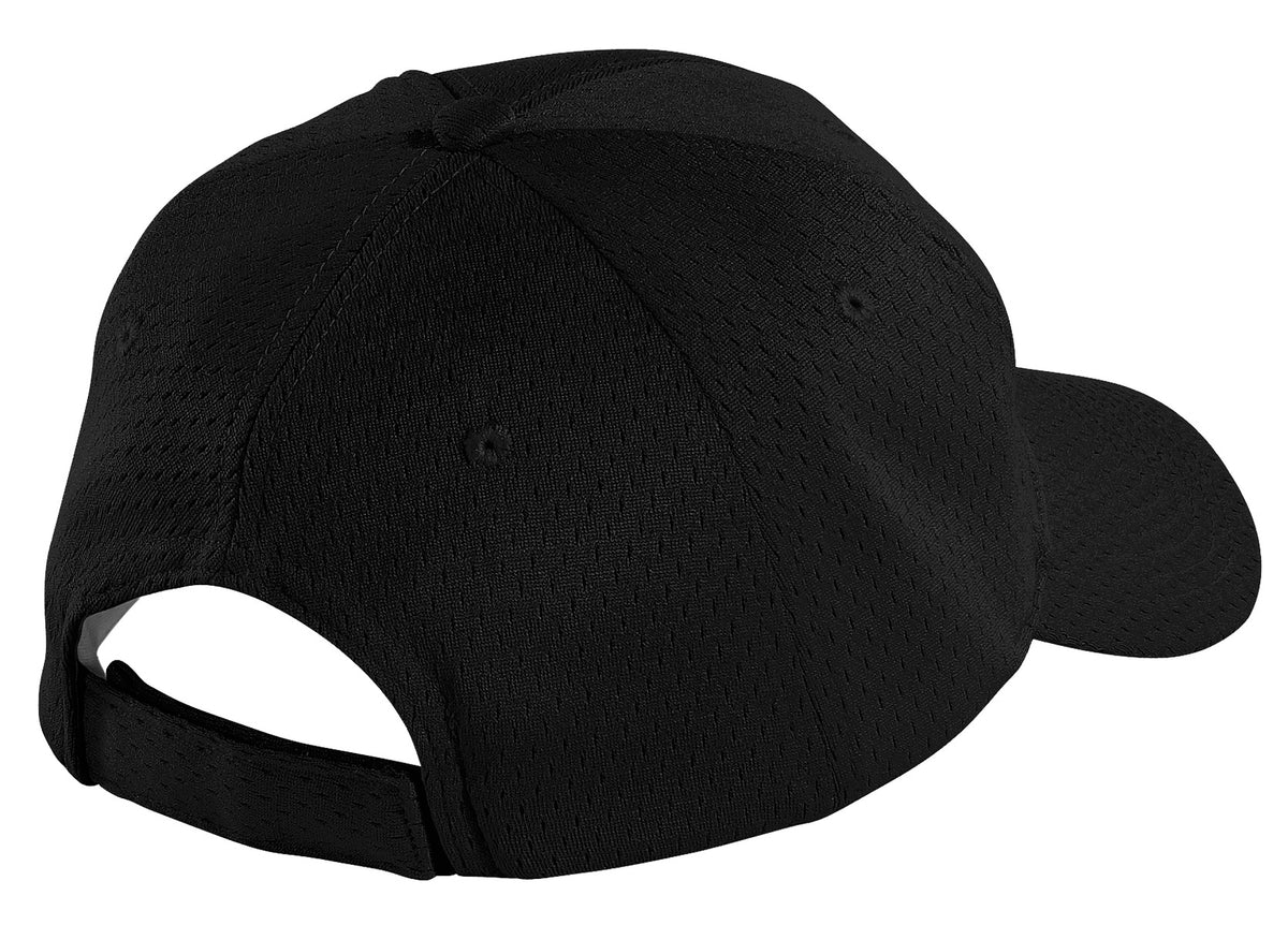 Rear View of Black Port Authority Youth Pro Mesh Cap. YC833 plain