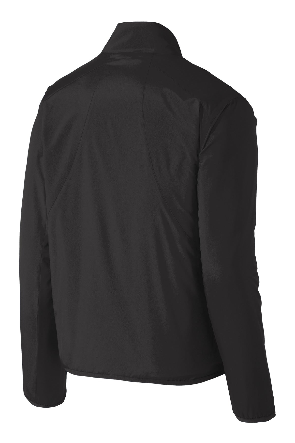 Rear View of Black Port Authority Zephyr 1/2-Zip Pullover. J343 plain