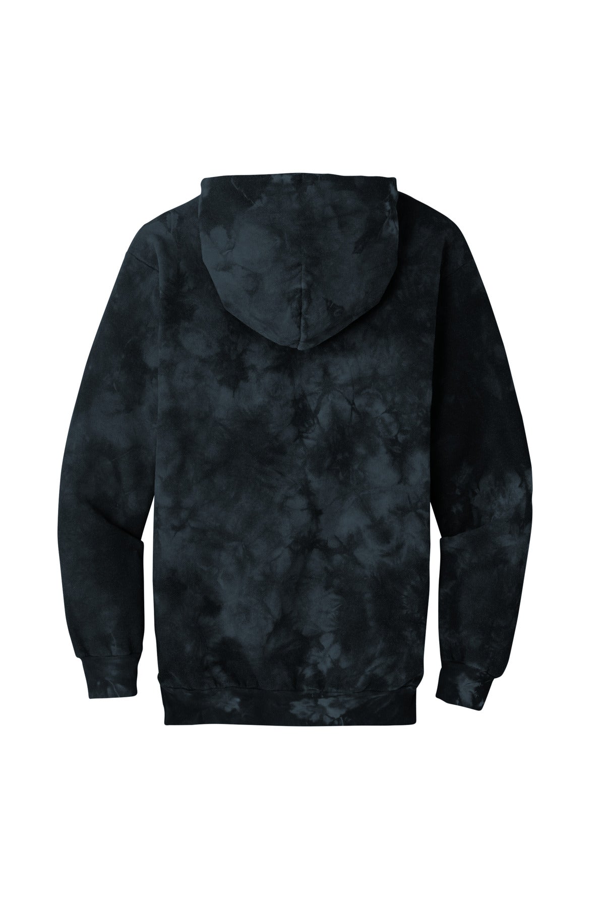 Rear View of Black Port & Co Crystal Tie-Dye Pullover Hoodie PC144 plain