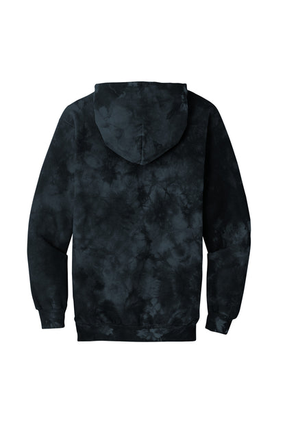 Rear View of Black Port & Co Crystal Tie-Dye Pullover Hoodie PC144 plain