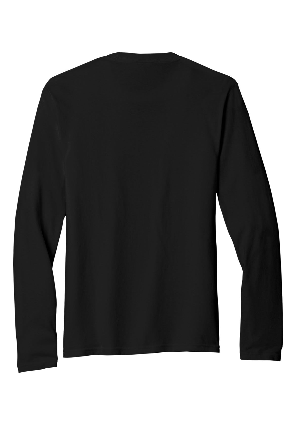 Rear View of Black Port & Co Tri-Blend Long Sleeve Tee. PC330LS plain