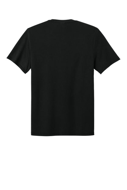 Rear View of Black Port & Co Tri-Blend Tee. PC330 plain