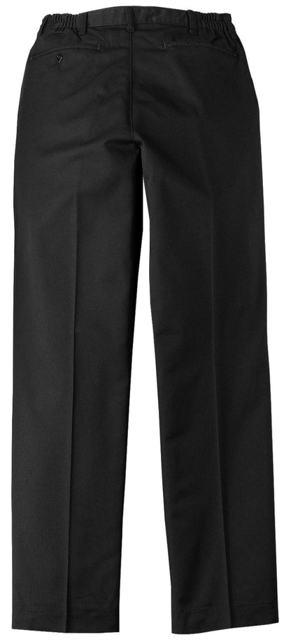 Rear View of Black Red Kap Elastic Insert Pant. PT60 plain