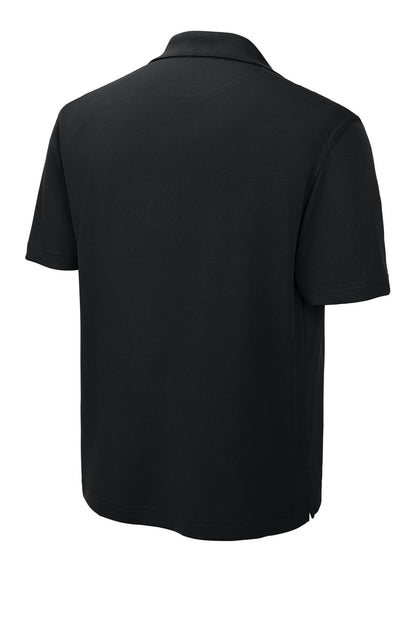 Rear View of Black Sport-Tek Dri-Mesh Polo. K469 plain