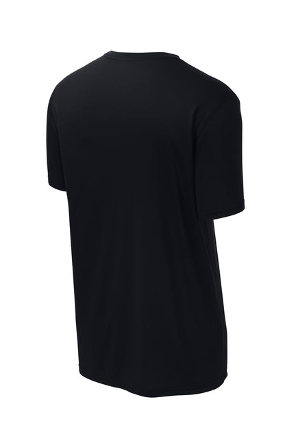 Rear View of Black Sport-Tek Echo Tee ST760 plain