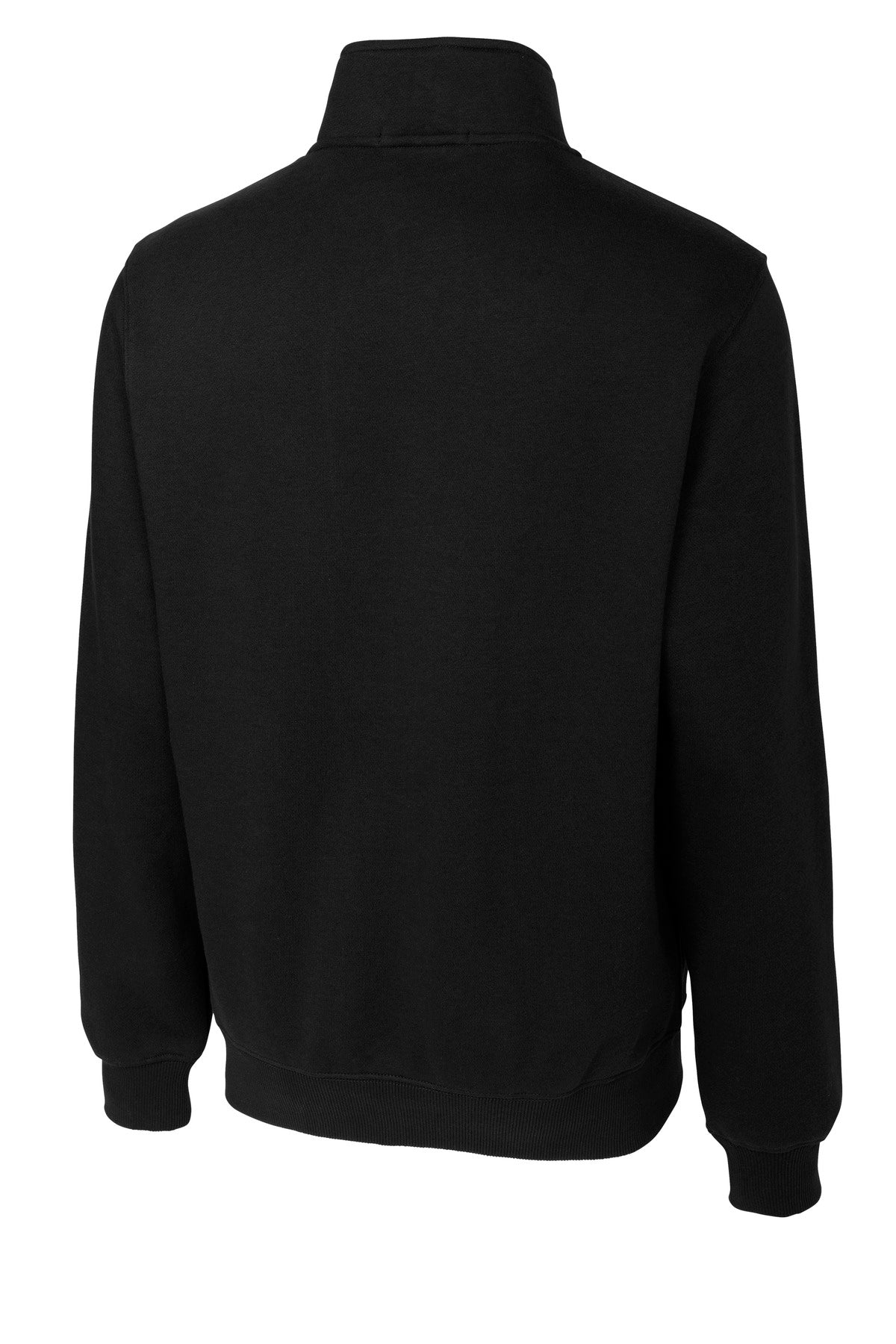 Rear View of Black Sport-Tek Full-Zip Sweatshirt. ST259 plain