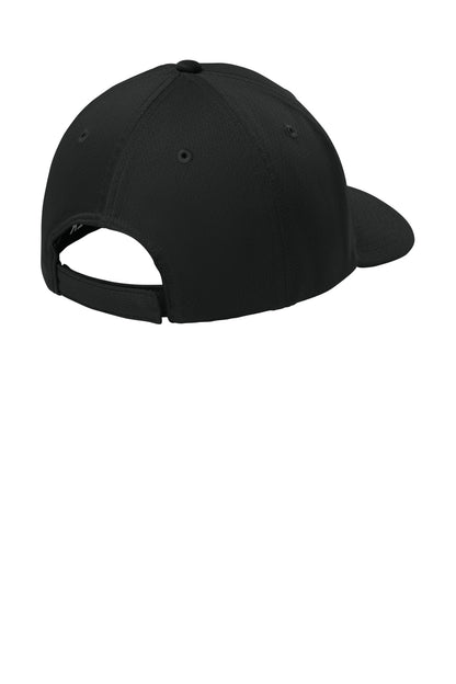 Rear View of Black Sport-Tek Impact Mesh Stretch-Tek Adjustable Cap STC71 plain