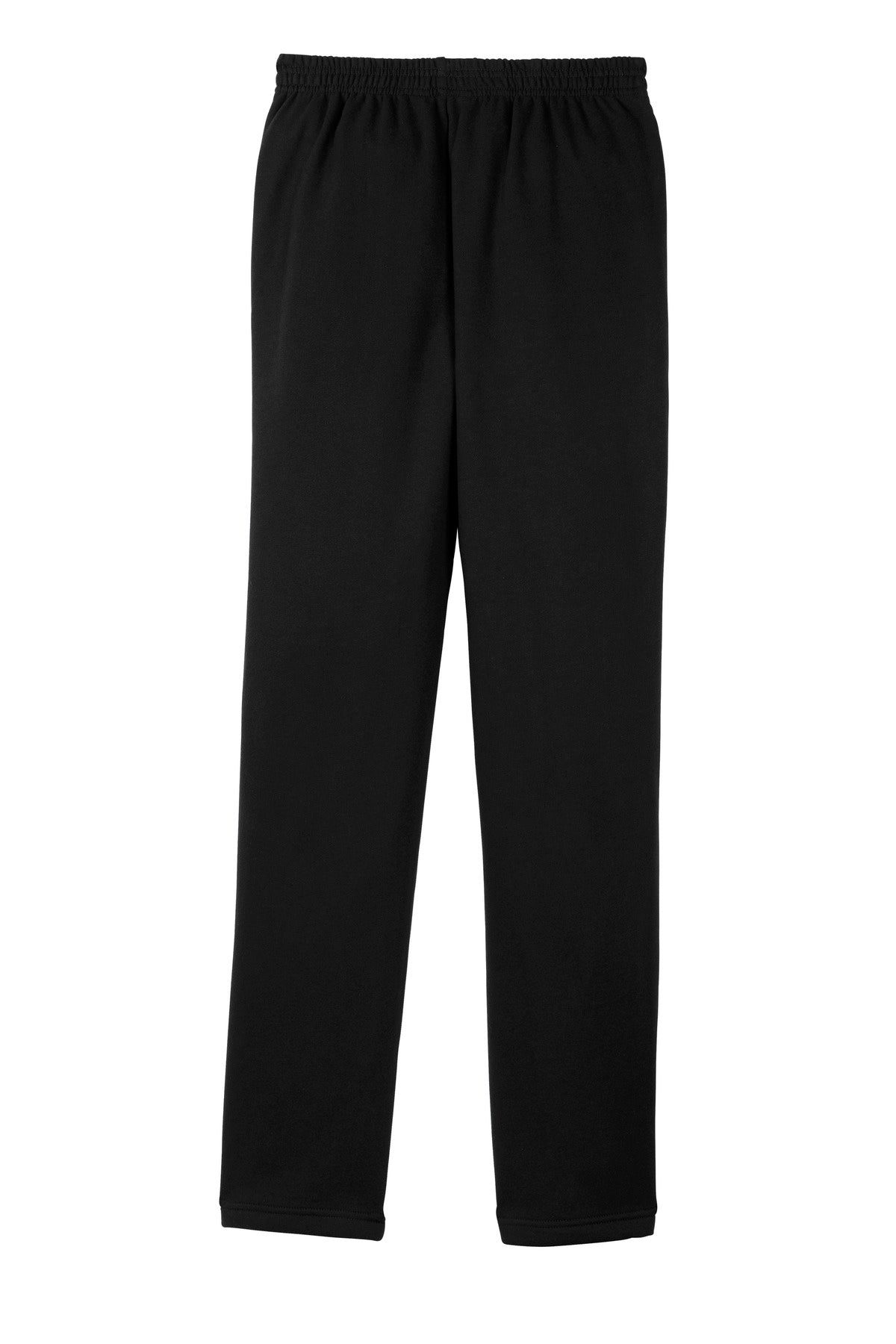 Rear View of Black Sport-Tek Open Bottom Sweatpant. ST257 plain