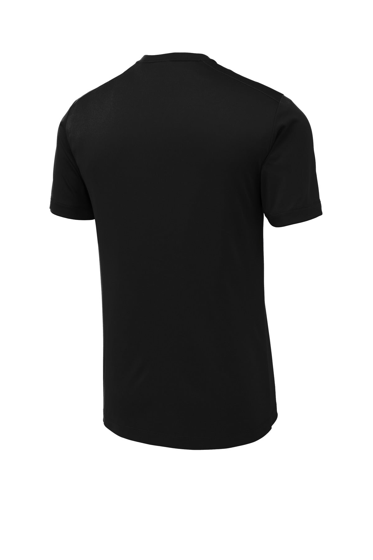 Rear View of Black Sport-Tek Posi-UV Pro Tee. ST420 plain