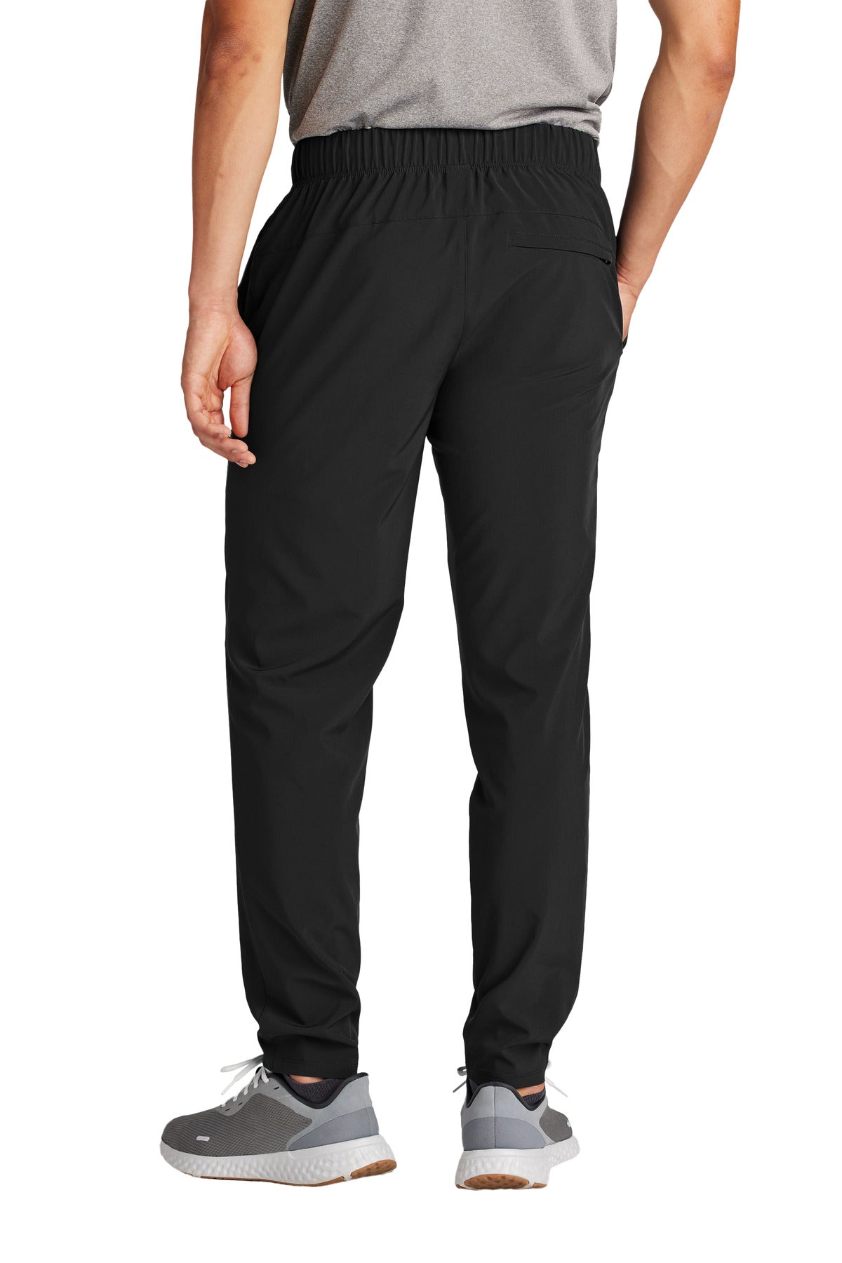 Rear View of Black Sport-Tek Repeat Pant PST485 plain