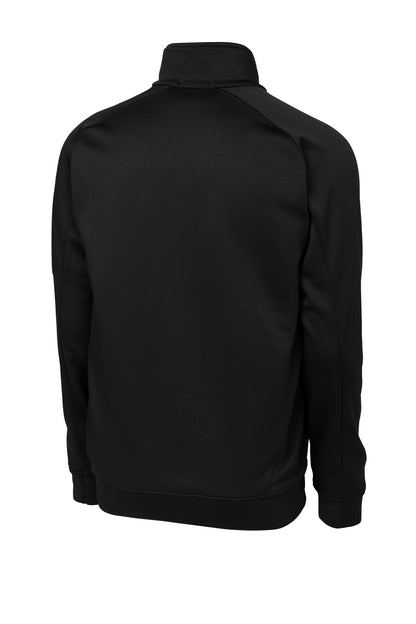 Rear View of Black Sport-Tek Tech Fleece 1/4-Zip Pullover. F247 plain
