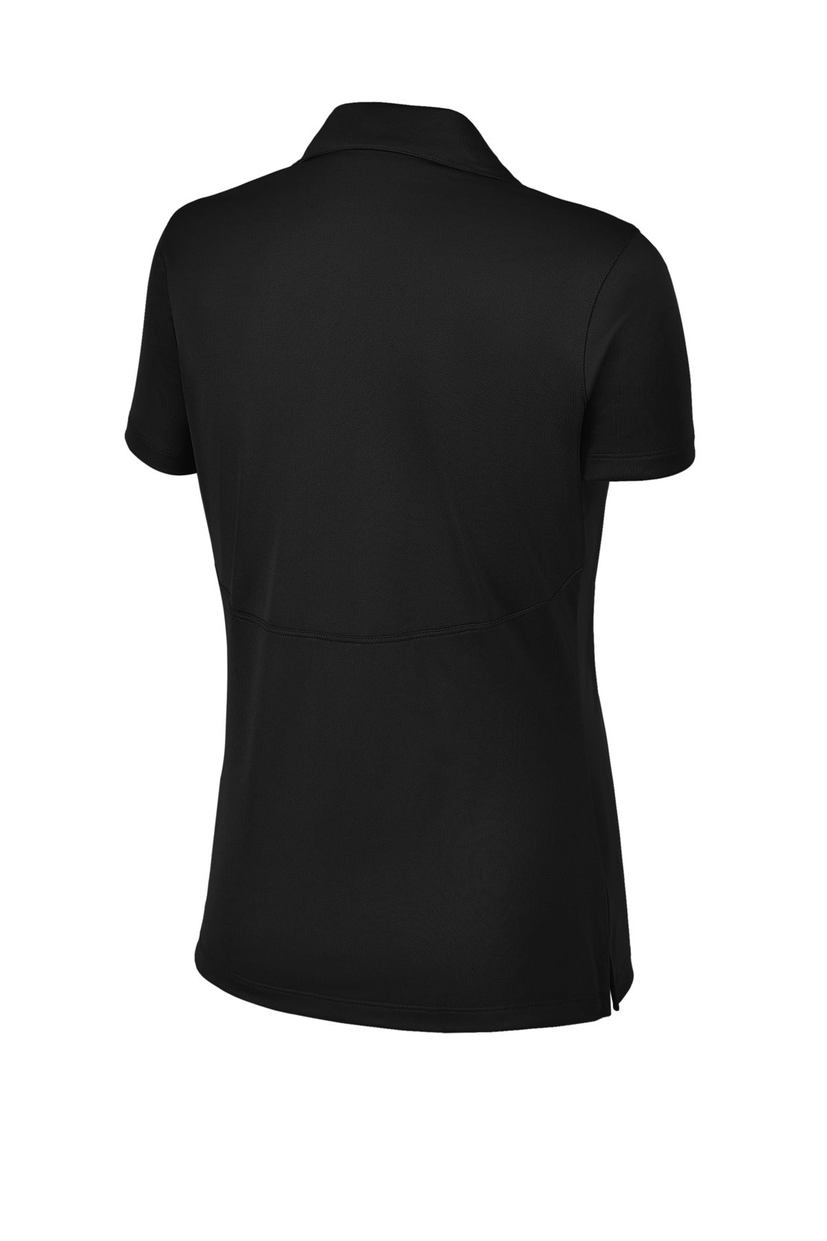 Rear View of Black Sport-Tek Women's Micropique Sport-Wick Polo. LST650 plain