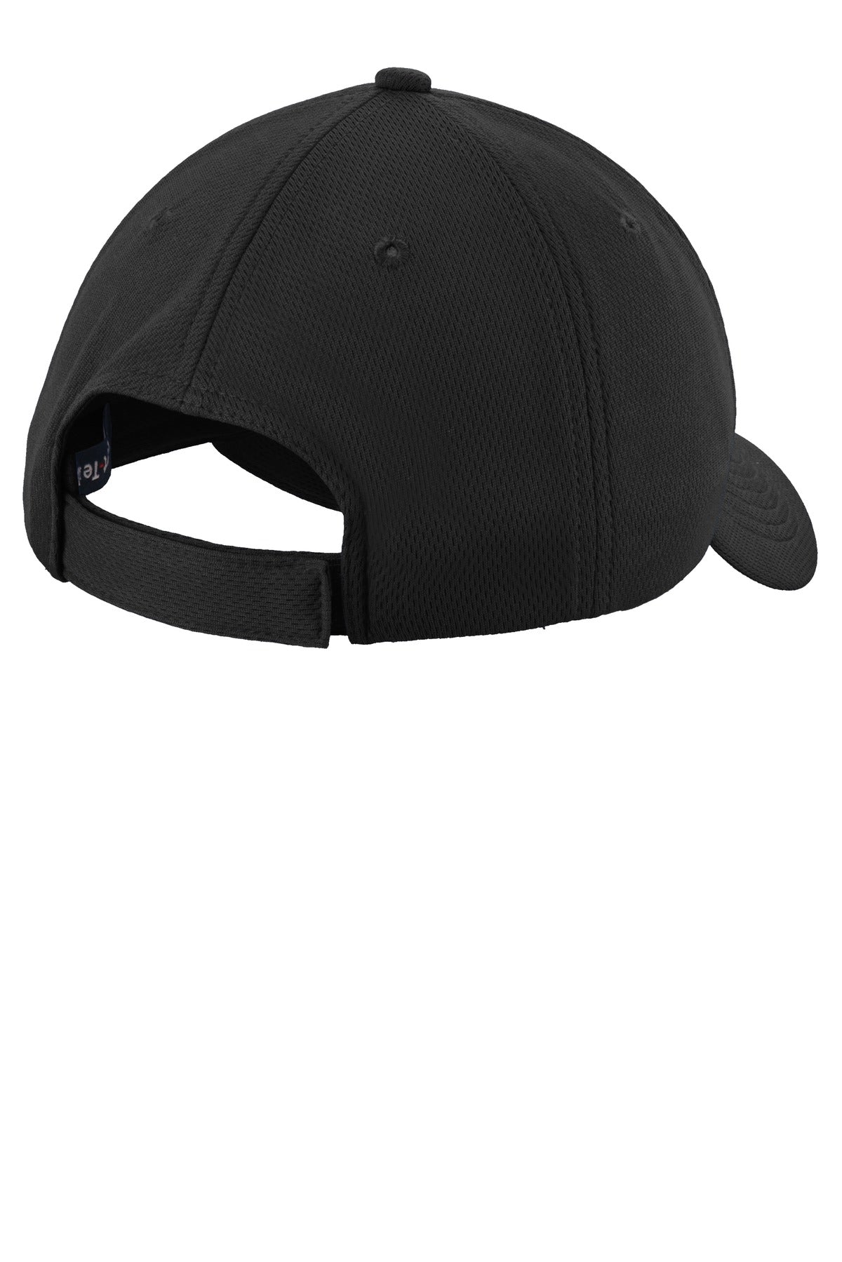 Rear View of Black Sport-Tek Youth PosiCharge RacerMesh Cap. YSTC26 plain