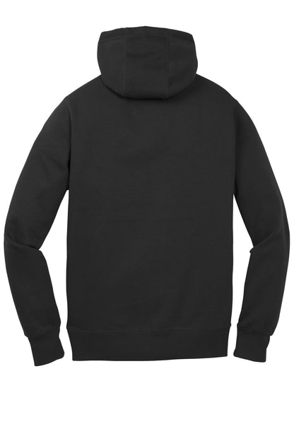 Rear View of Black Sport-Tek Youth Pullover Hooded Sweatshirt. YST254 plain