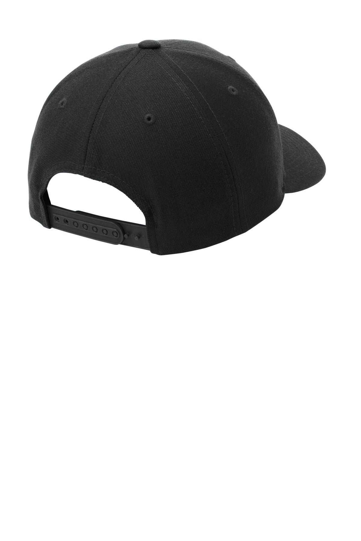 Rear View of Black Sport-Tek YP Classics Curve Bill Snapback Cap. STC43 plain