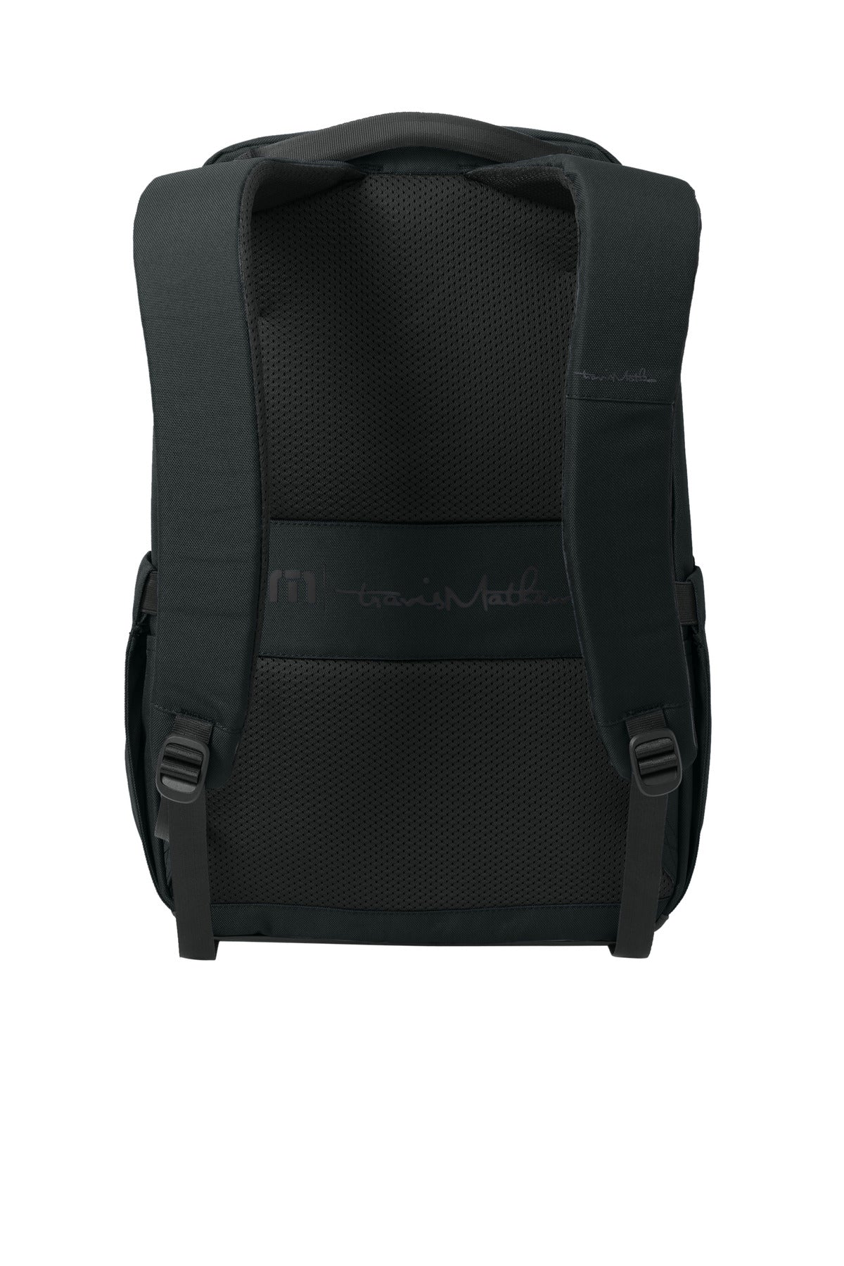 Rear View of Black TravisMathew Approach Backpack TMB100
