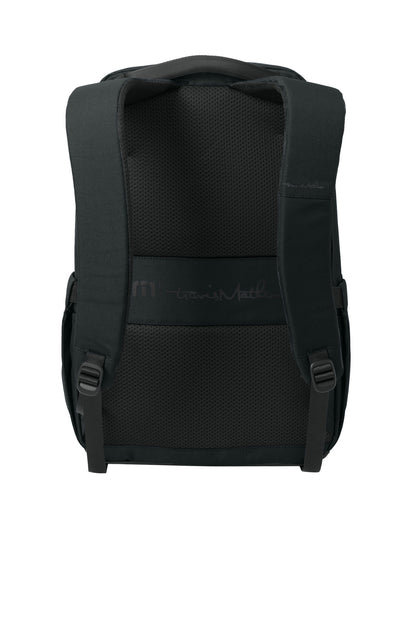 Rear View of Black TravisMathew Approach Backpack TMB100