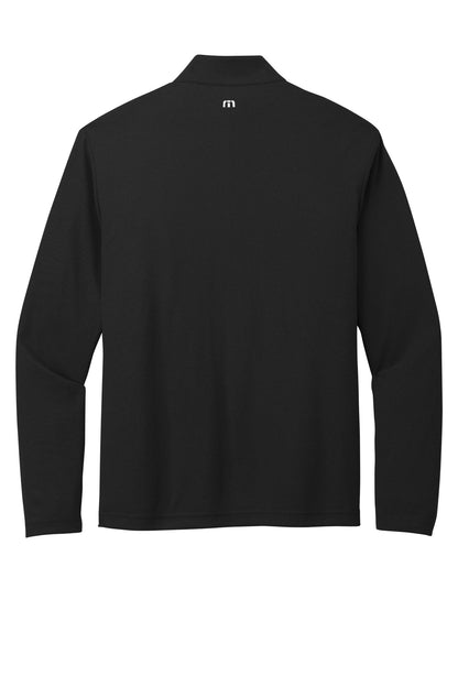 Rear View of Black TravisMathew Coto Performance 1/4-Zip TM1MY397 plain