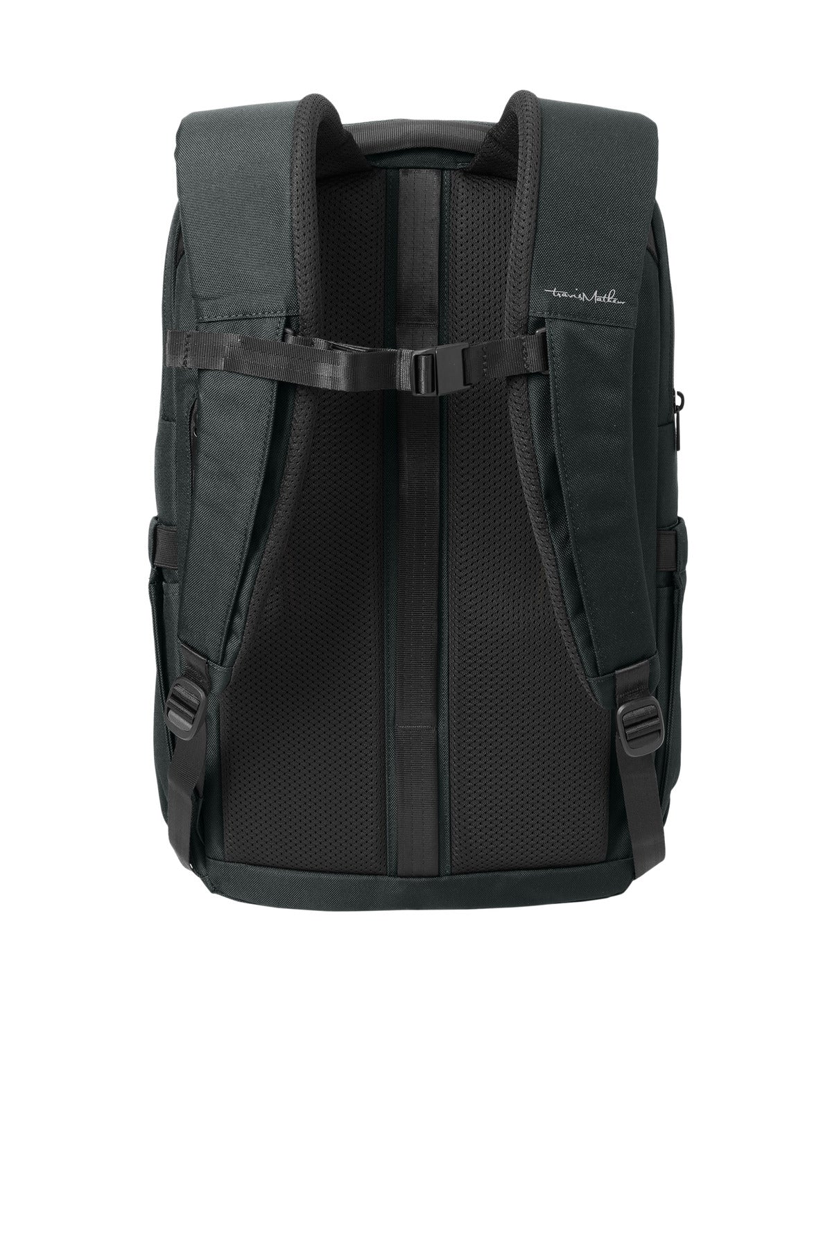 Rear View of Black TravisMathew Duration Backpack TMB105 plain