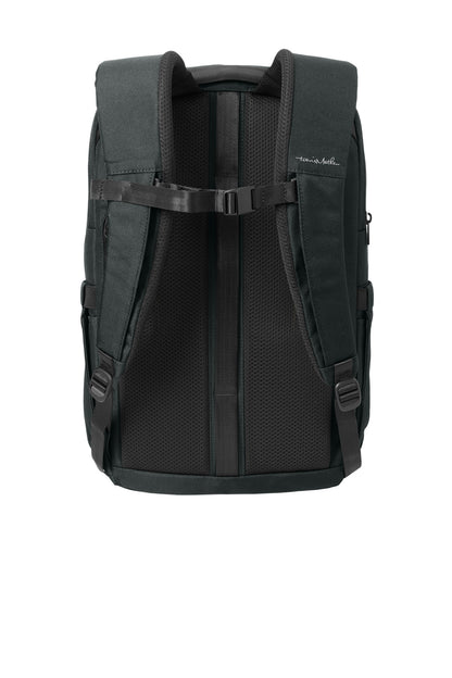 Rear View of Black TravisMathew Duration Backpack TMB105 plain