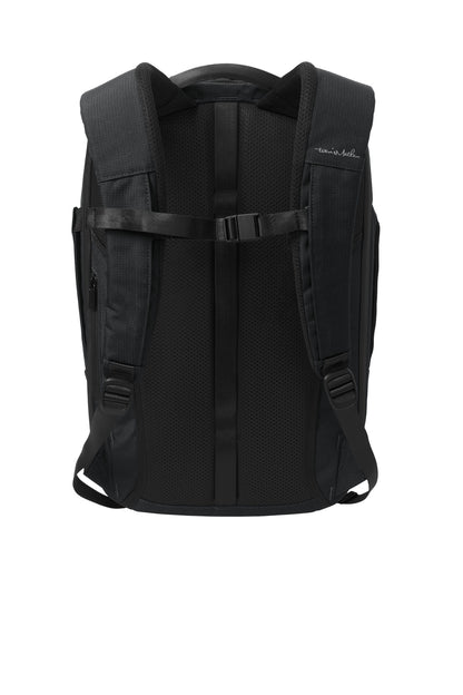Rear View of Black TravisMathew Lateral Backpack TMB107 plain