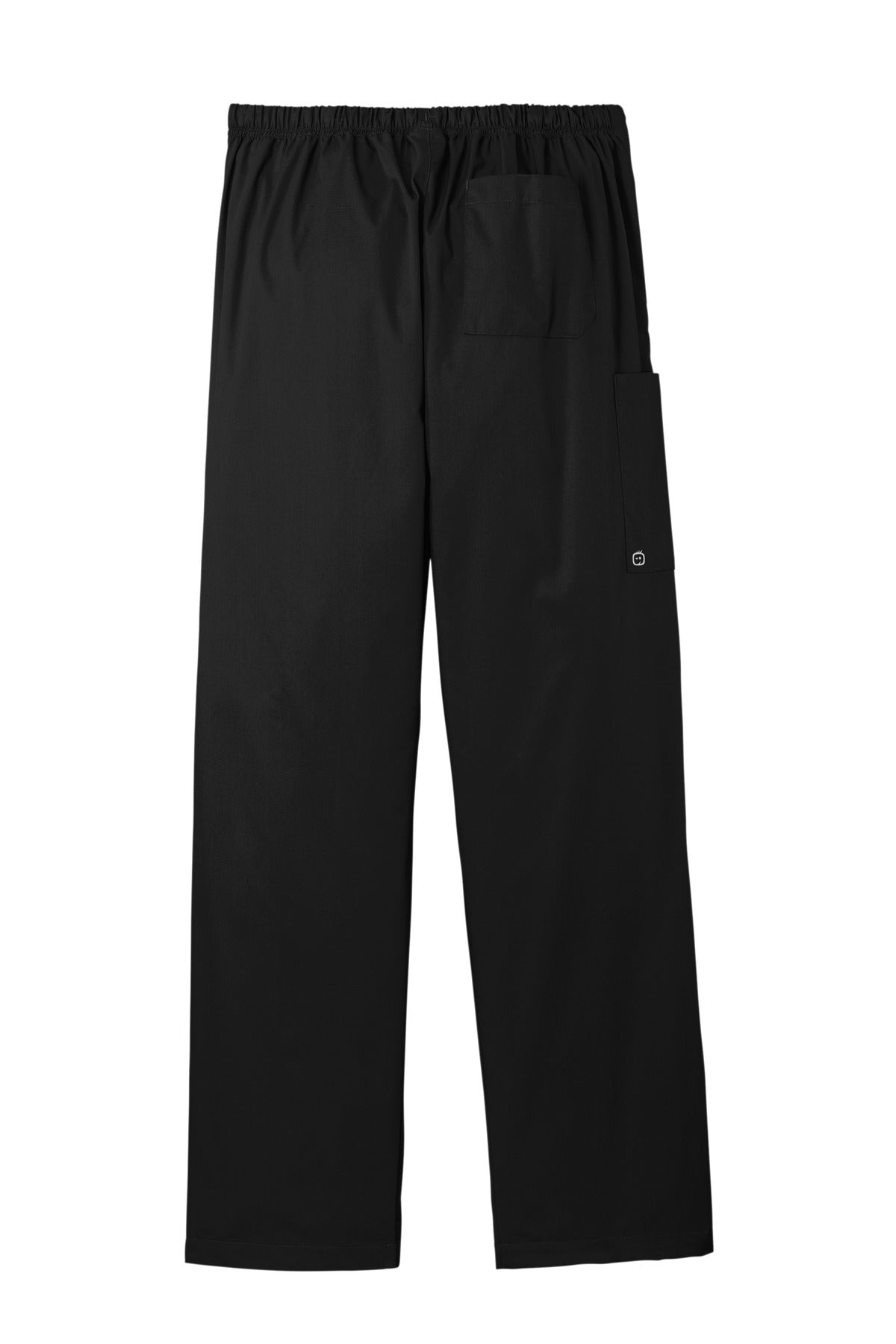 Rear View of Black Wink Unisex WorkFlex Cargo Pant WW3150 plain