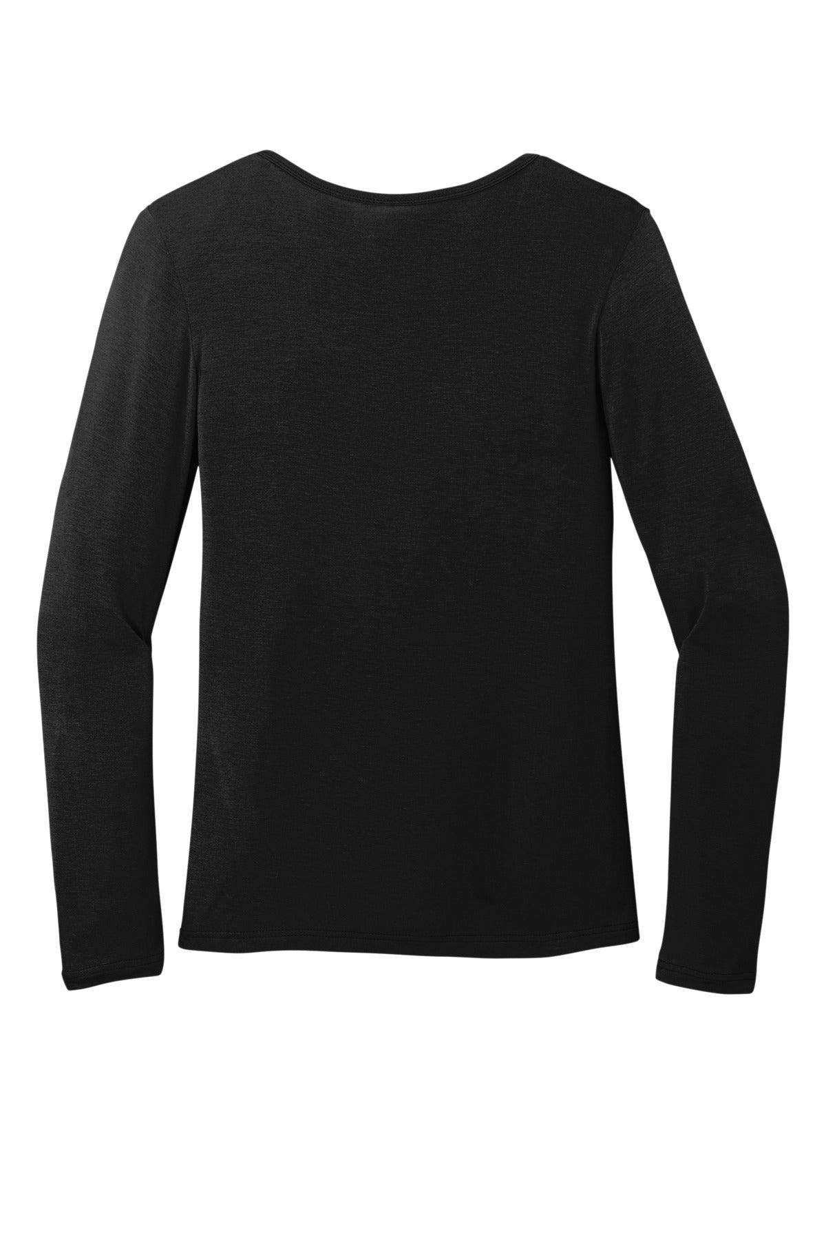 Rear View of Black Wink Women's Long Sleeve Layer Tee WW4029 plain
