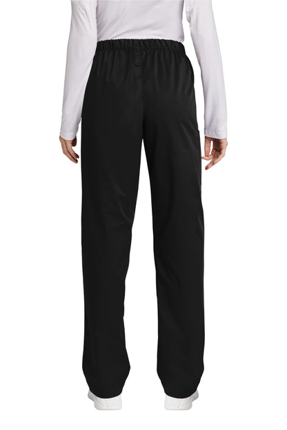 Rear View of Black Wink Women's Tall WorkFlex Cargo Pant WW4550T plain