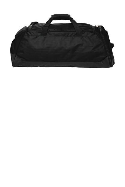Rear View of Black/Black OGIO Transition Duffel. 411097 plain
